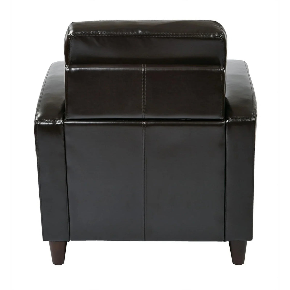 Atlin Designs 18'' Transitional Faux Leather Upholstered Club Chair in Espresso