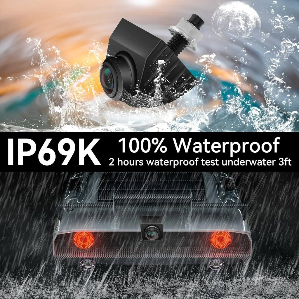Ubwook Backup Camera IP69K Liquid Night Vision HD Metal Rear View Camera for Car Pickup Trucks SUVs RVs Vans