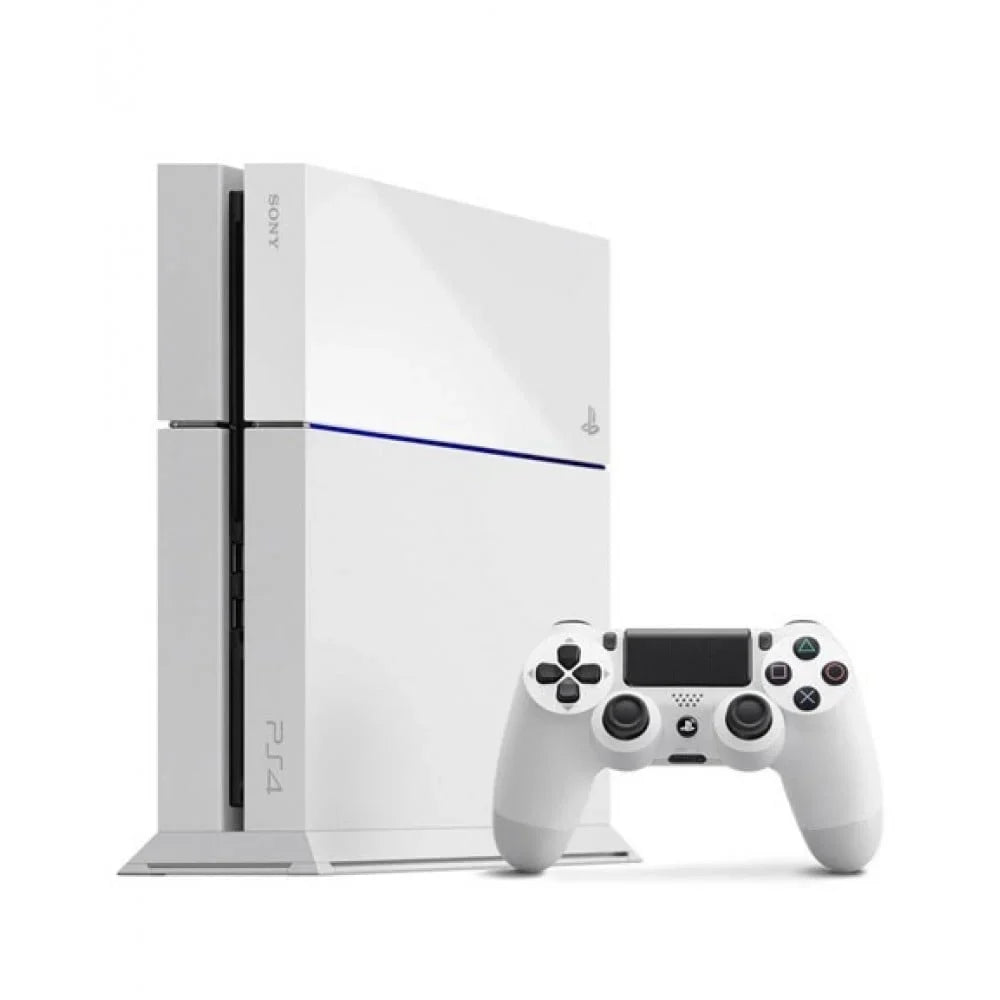 PlayStation 4 500GB Gaming Console White Headset 2 Controller with BOLT AXTION Cleaning Kit Bundle Like New