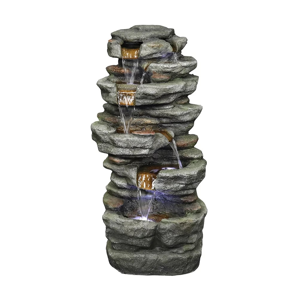 32.6inches Rock Fluid Fountain with Led Lights