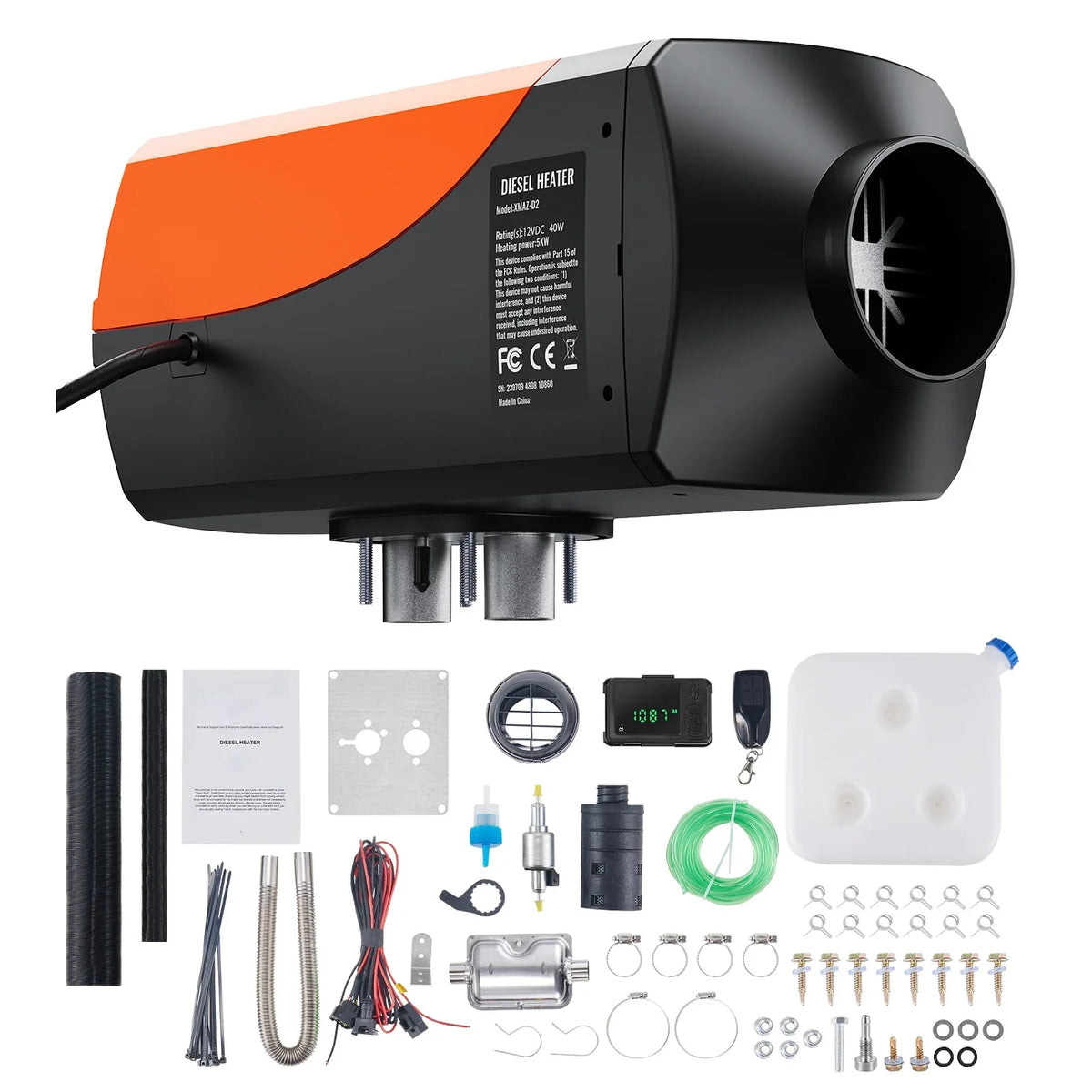 SKYSHALO Bluetooth App Control Diesel Air Heater, 12V 5KW Diesel Heater with Automatic Altitude Adjustment, Remote Control and LCD, Diesel Parking Heater for RV Trailer Camper Van Boat And Indoors