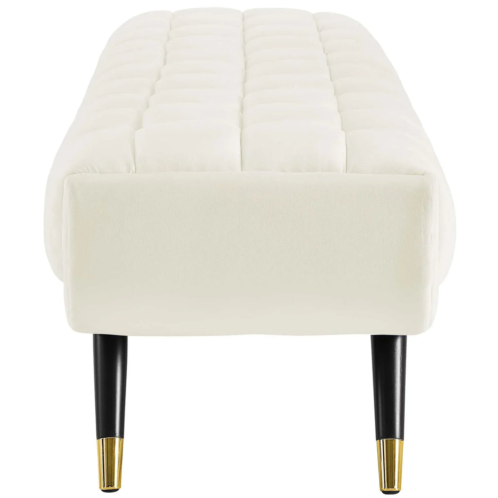 Modway Adept Capability Velvet Bench in Ivory