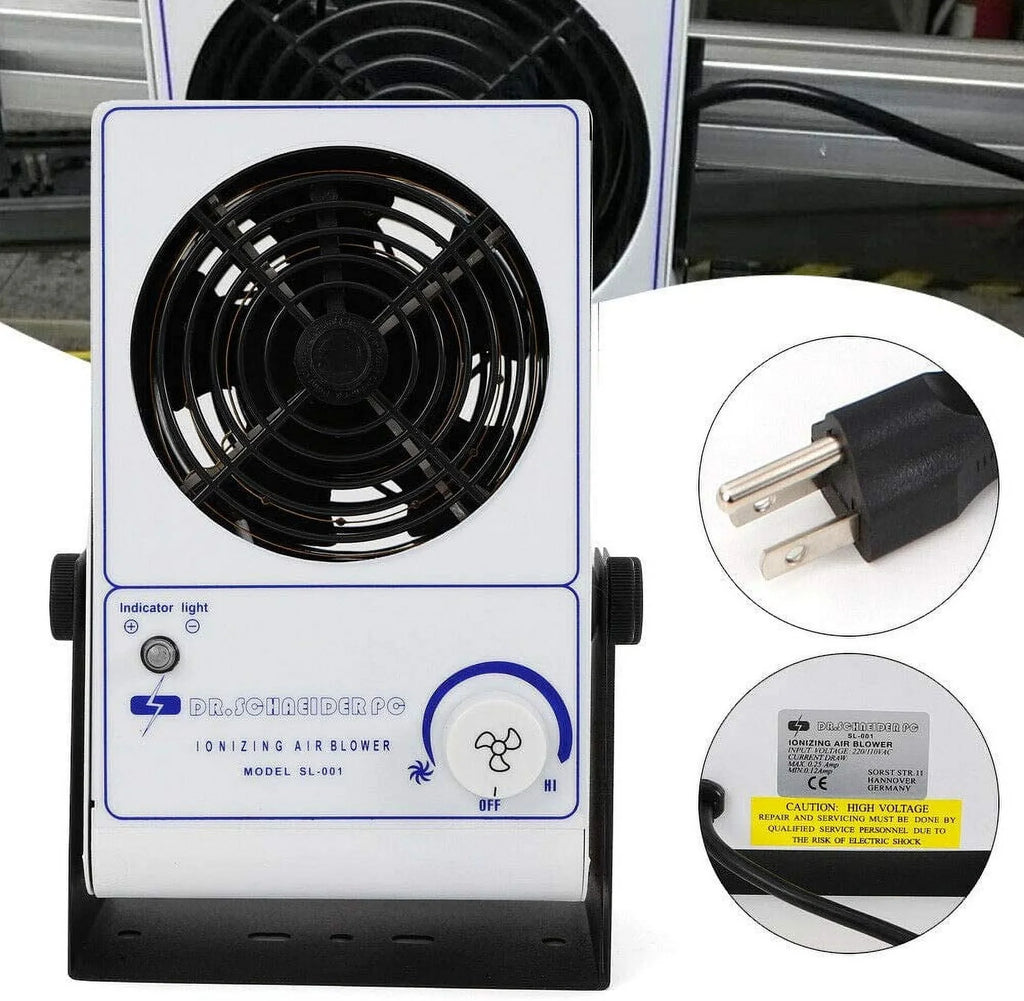 OUKANING 110V Ionizing Air Blower Ion Fan Discharge Static Eliminator Anti-Static Ionizer