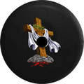 2018 2019 Wrangler JL Backup Camera Wooden Cross Jesus Christ Kingdom of God Blessed Spare Tire Cover for Jeep RV 32 Inch