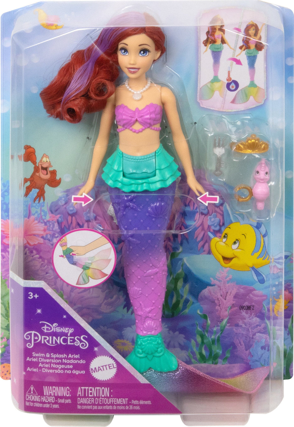 Disney Princess Toys, Ariel Swimming Mermaid Doll
