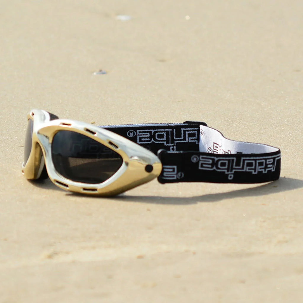 Vented Floating Jet Ski Goggles | Gold Frame / Smoke Tint Lens | Jettribe Classic Series | Adult Size