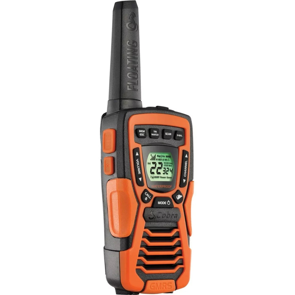 COBRA ACXT1035R FLT Floating Walkie Talkies- Fluid Rechargeable, Long Range up to 37-Mile Two Way Radio with NOAA Weather Alert & VOX ( 2 Pack )