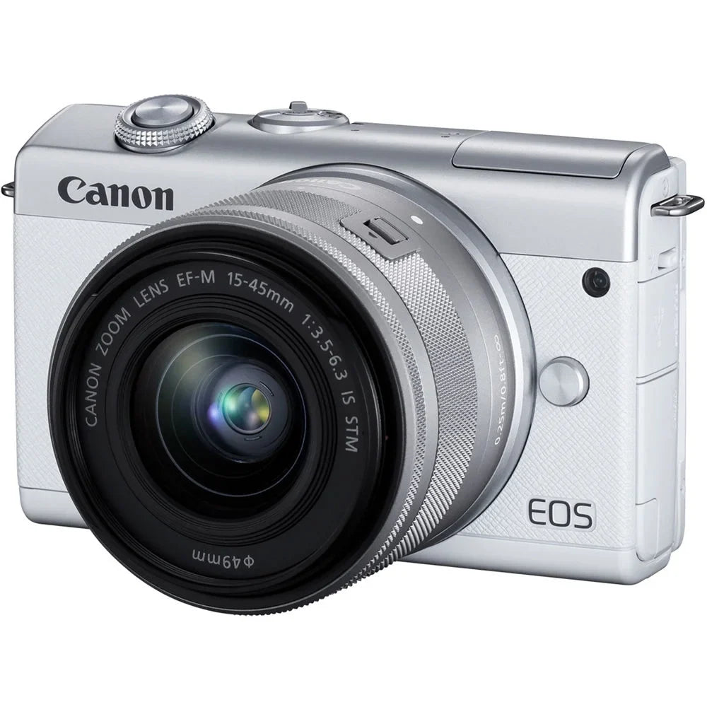 EOS M200 Mirrorless Digital Camera with 15-45mm Lens (White) 3700C009
