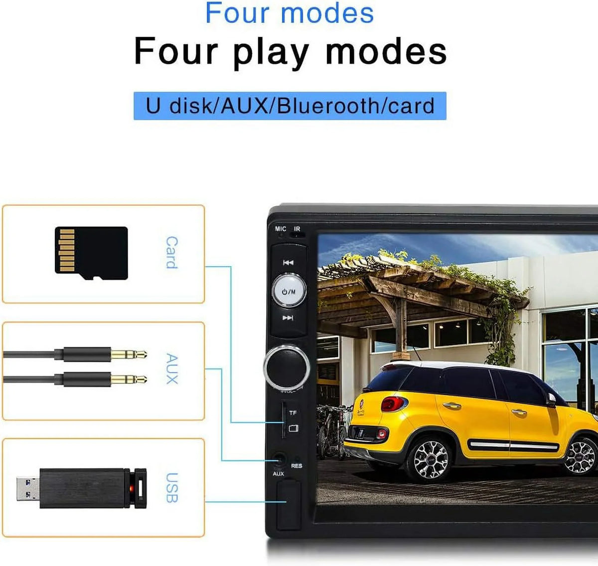HD Touch Display Car Stereo Car MP4 MP5 player 2 DIN Bluetooth 7 Inch car radio with Rear View Camera/ Mirror Link /Car Audio /Video /FM /USB /TF /AUX