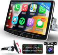 Podofo 2+32G Single 1 DIN 10.1'' Touch Monitor Car Stereo Radio Wireless Carplay Android Auto Android 11 HD Bluetooth USB Cable FM Audio WIFI GPS USB HIFI,with Microphone&Backup Camera