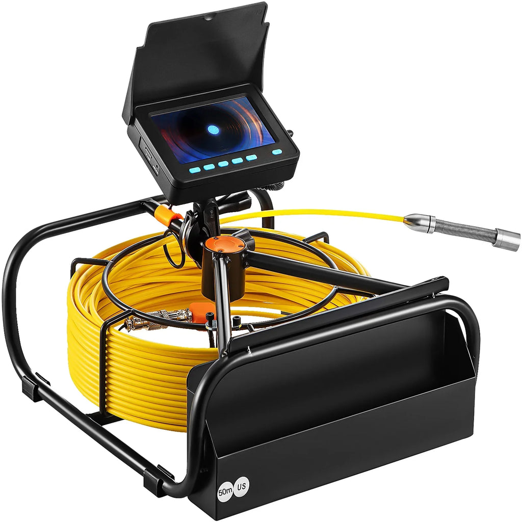 SKYSHALO Sewer Camera 164FT Cable Channel Inspection Camera 4.3 Inch TFT LCD Monitor Tube Camera Display Liquid IP68 Duct Inspection Camera with 6PCS LEDs 8500MAH Lithium Battery, DVR Function