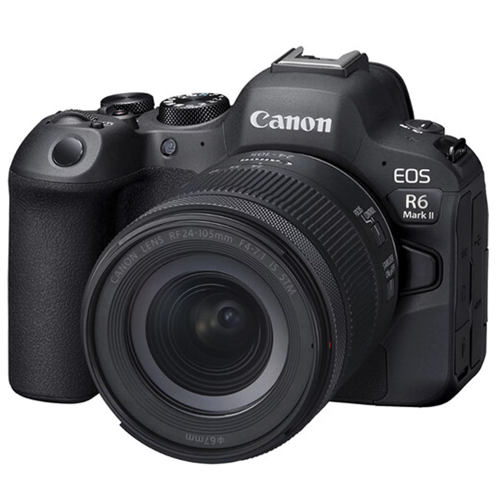 EOS R6 Mark II Mirrorless Digital Camera with RF 24-105mm f/4-7.1 STM Lens + 64GB Memory + Case+ Steady Grip Pod + Tripod+ Software Pack + More (30pc Bundle)