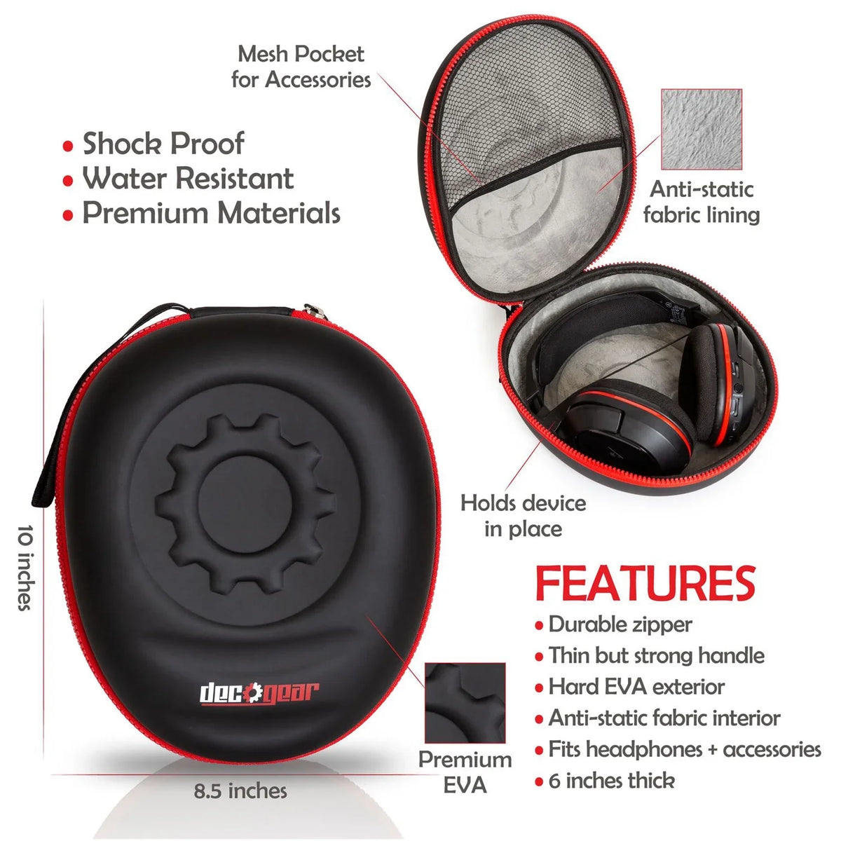 WH-CH710N Wireless Noise-Canceling Headphones (Black) with Deco Gear Case Bundle