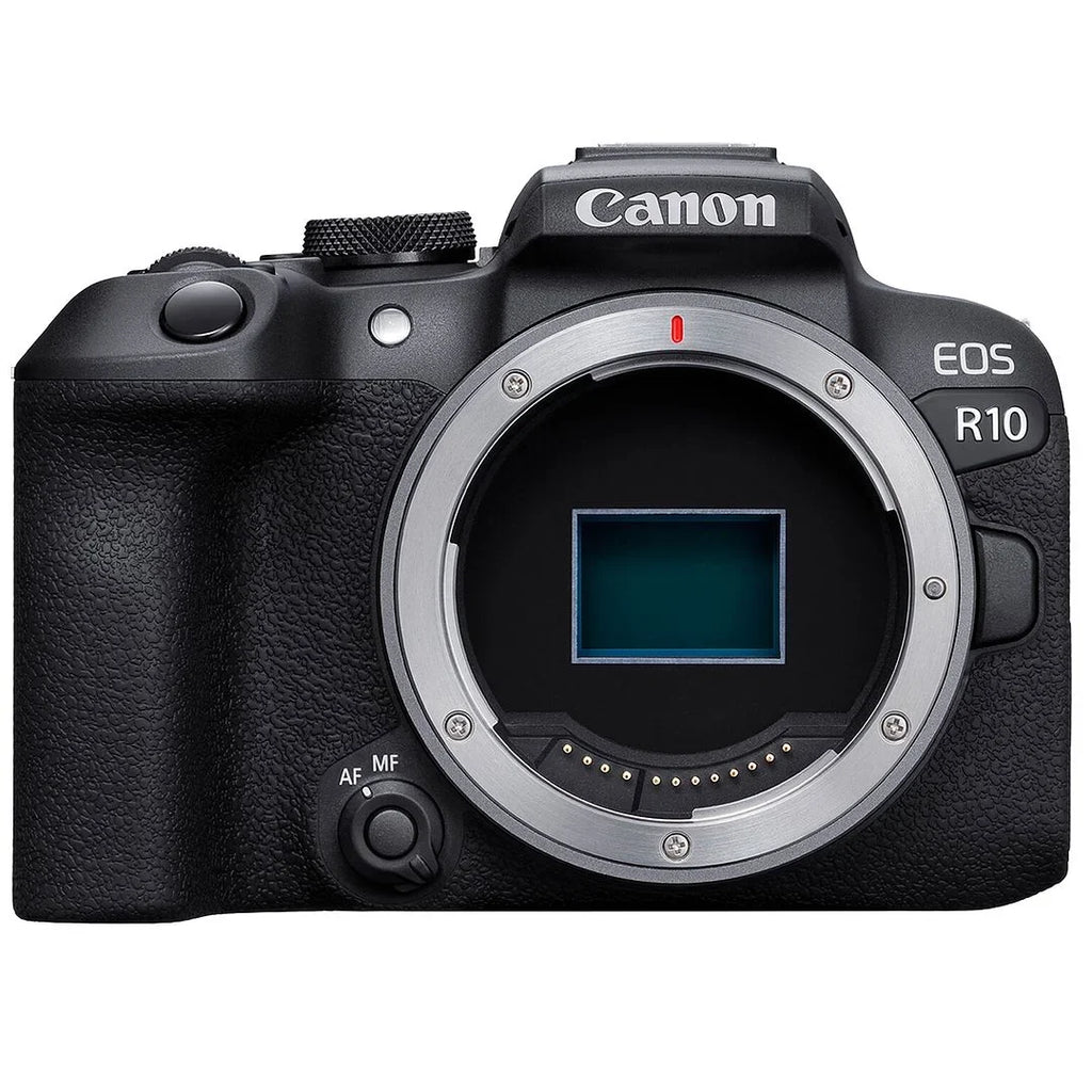 EOS R10 Mirrorless Camera (Body Only) with 2 Pack SanDisk 32GB Memory Card + Case + LED Flash + SV Premium Accessory Bundle