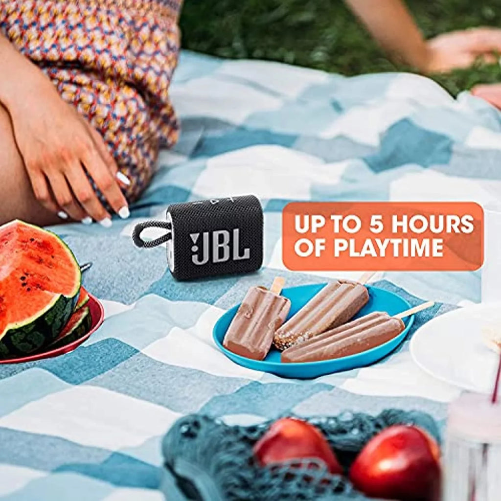 Restored JBL Go 3 Portable Liquid & Dustproof IP67 Outdoor Wireless Bluetooth Speaker (Blue) (Refurbished)