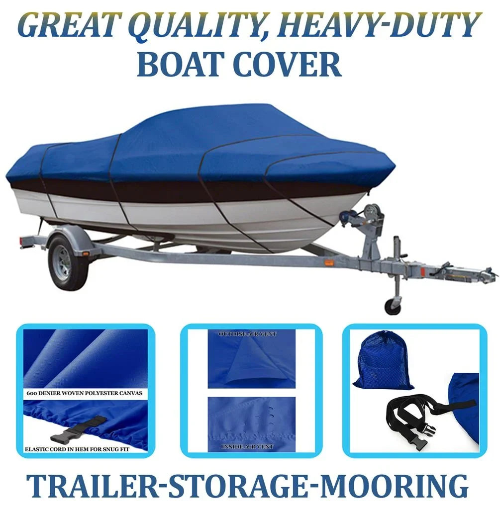 BLUE, GREAT QUALITY BOAT COVER Compatible for NORTH RIVER 21' SEA HAWK 2005