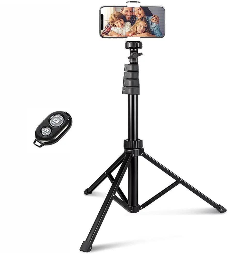 67" Extendable Tripod Stand Wireless Remote Shutter Selfie Stick K4P for Galaxy J7 V (2017) Perx S6 Edge+ S7 Edge S8 active S10e S10 On5 J3 Emerge 5G Note 9 8 20 10 Plus S21 FE 5G J5