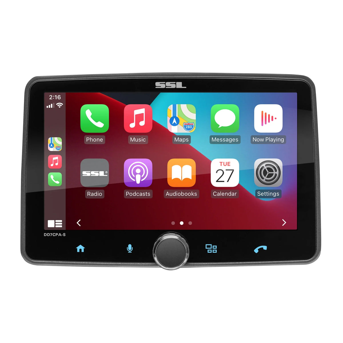 Sound Storm Laboratories DD7CPA-S Car Audio Stereo System - CarPlay, Android Auto, Single Din with 7 Inch Monitor Bluetooth Audio & Calling Head Unit, No CD Player, Radio Receiver
