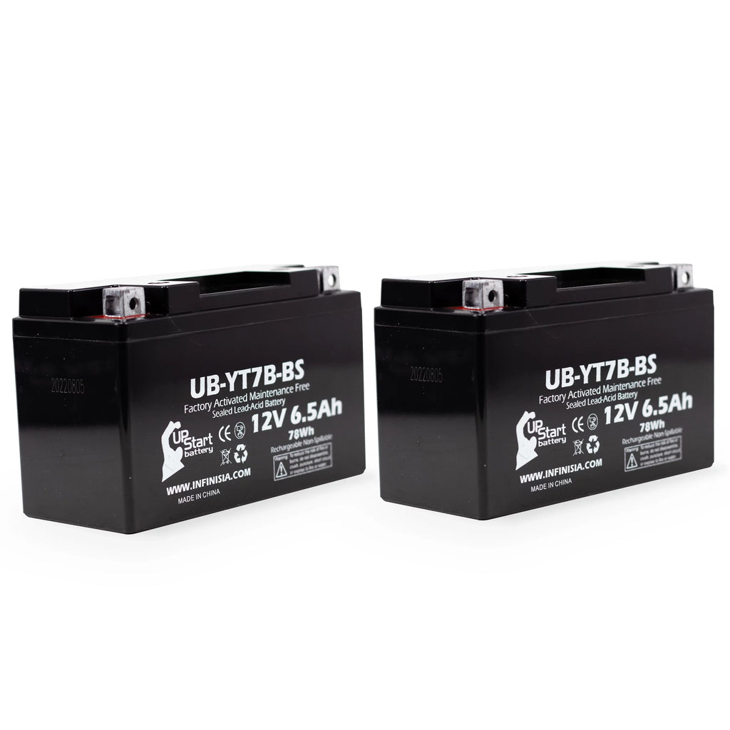 2-Pack Replacement 2012 Bombardier (Can-Am) DS450 450CC Factory Activated, Maintenance Free, ATV Battery - 12V, 6Ah, UB-YT7B-BS