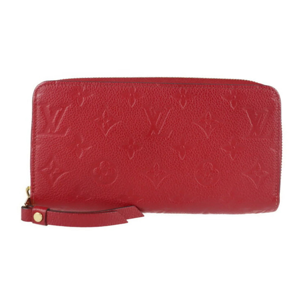 Pre-Owned LOUIS VUITTON Louis Vuitton Zippy Wallet Long M60737 Monogram Implant Cerise Zip Around Round Zipper (Good)