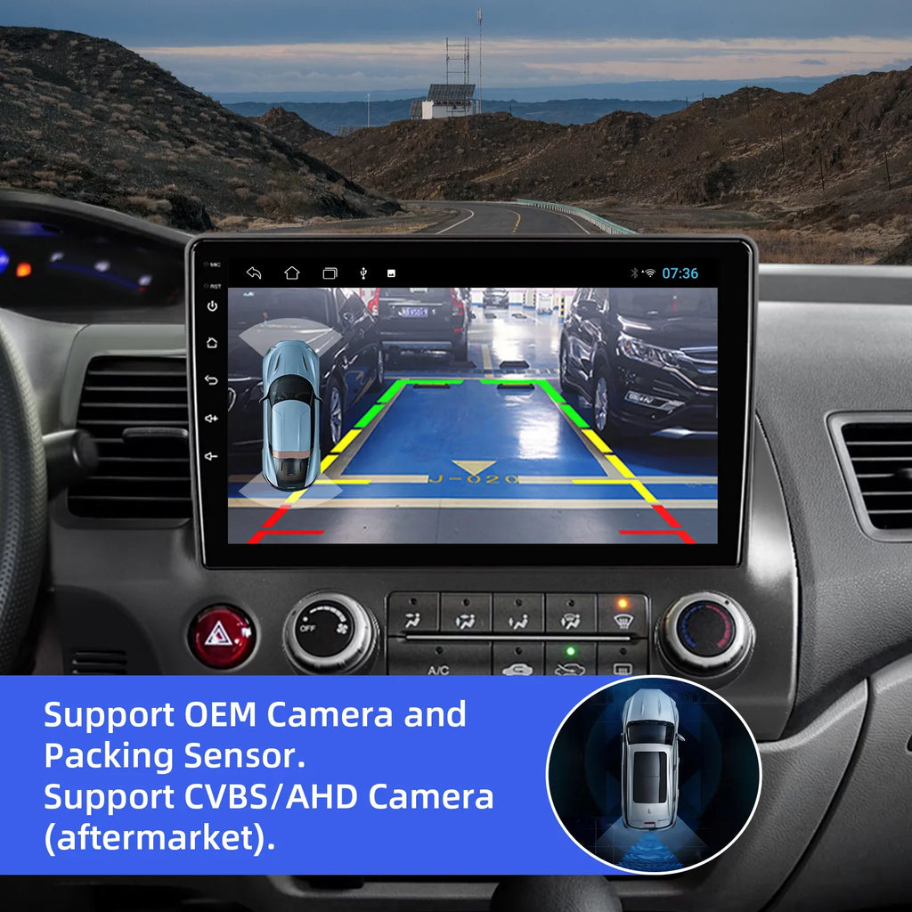 10.1 inches Android 10 Double Din Car Stereo for Honda Civic 2006-2011 IPS Display Monitor Car Radio with Carplay & Android Auto Support Backup Camera GPS Navi FM BT