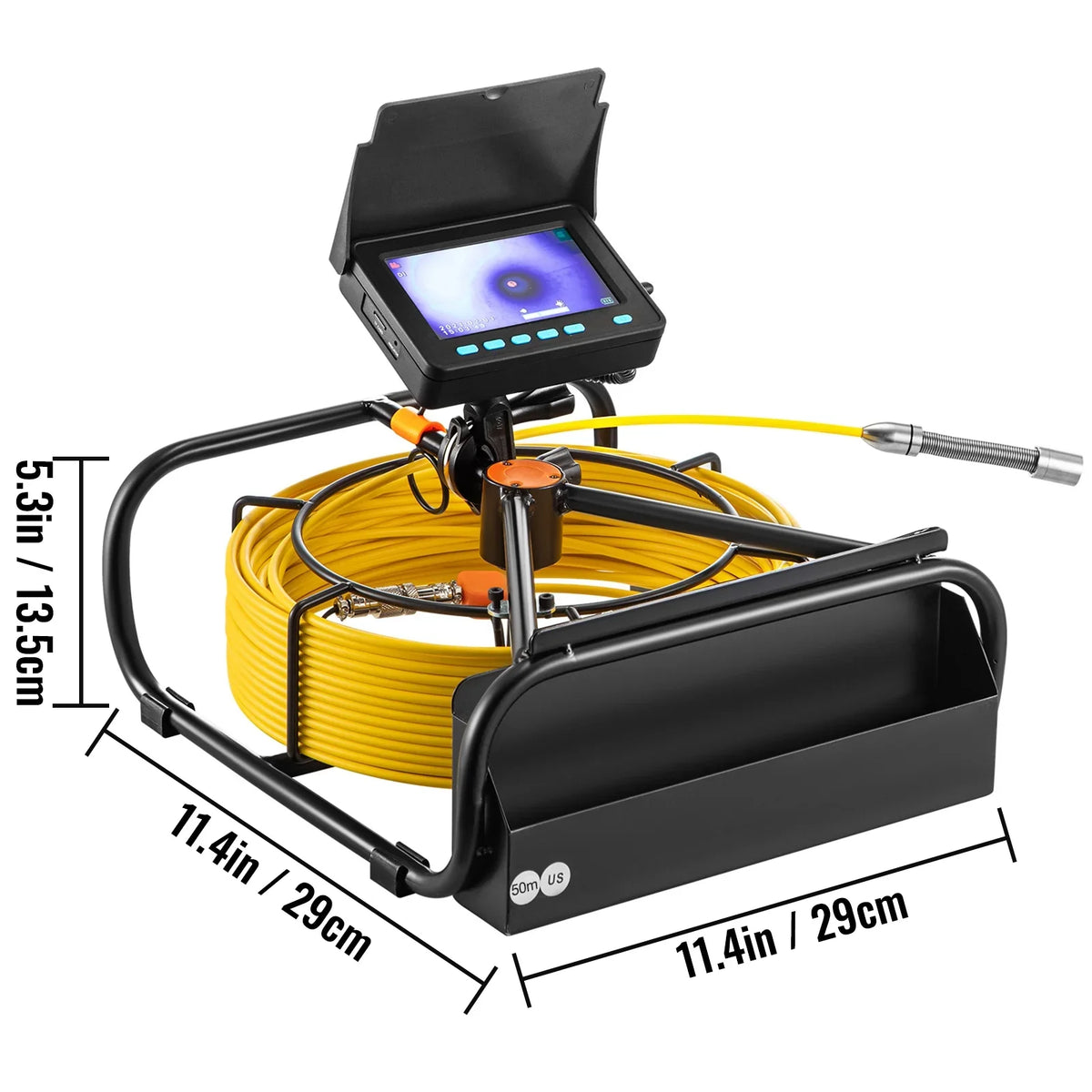 SKYSHALO Sewer Camera 164FT Cable Channel Inspection Camera 4.3 Inch TFT LCD Monitor Tube Camera Display Liquid IP68 Duct Inspection Camera with 6PCS LEDs 8500MAH Lithium Battery, DVR Function