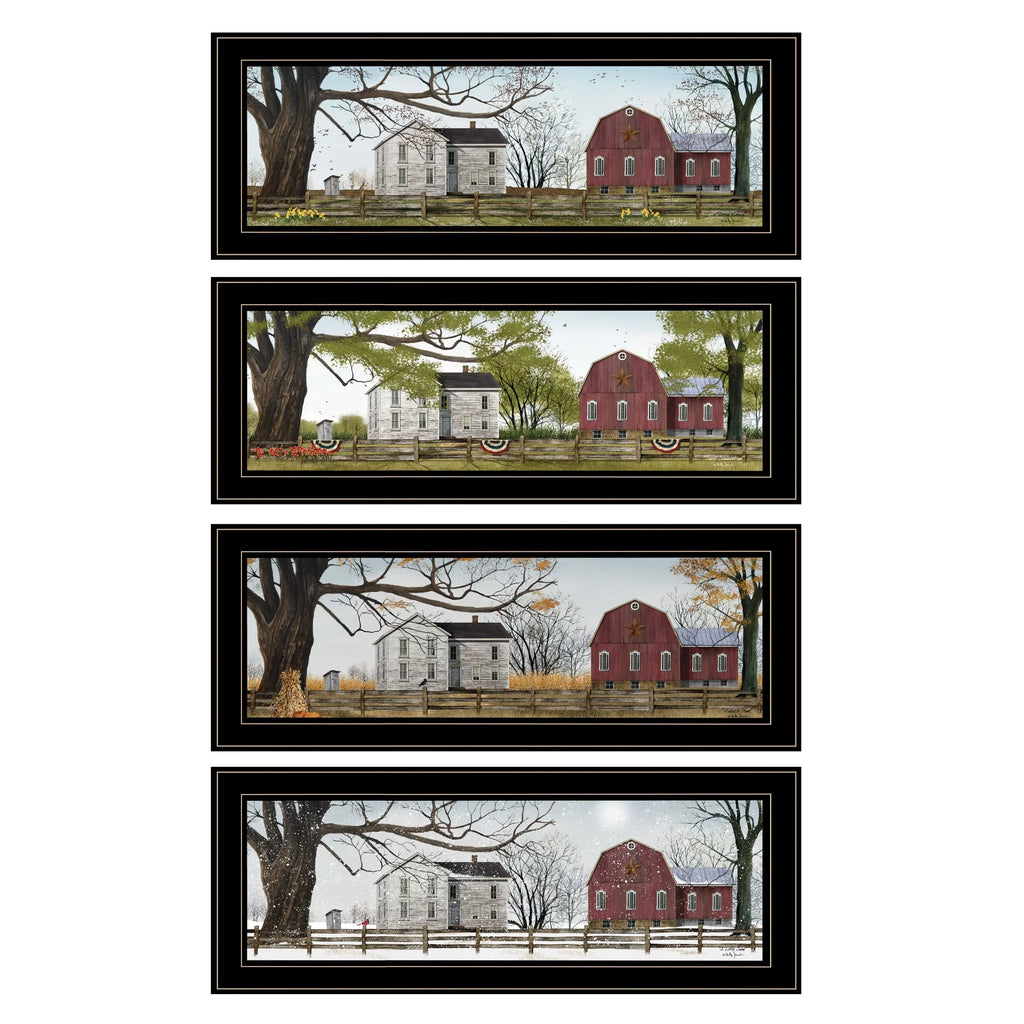 "Four Seasons Collection II" 4-Piece Vignette by Billy Jacobs, Black Frame