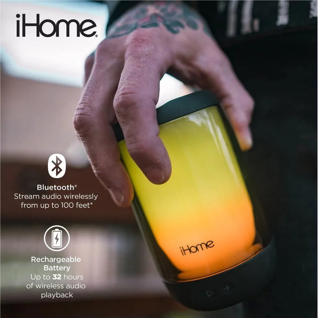 iHome Liquid Bluetooth Speaker with Lights, Color-Changing Portable Speaker