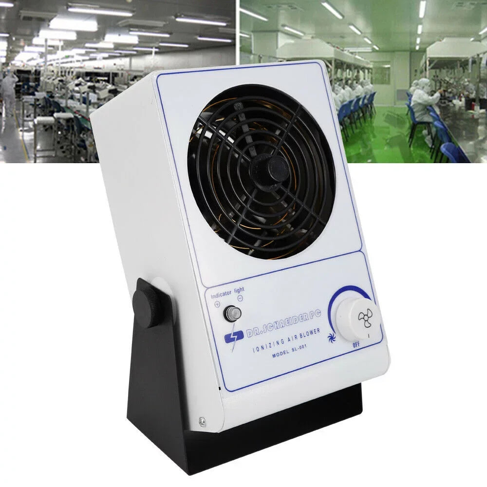 OUKANING 110V Ionizing Air Blower Ion Fan Discharge Static Eliminator Anti-Static Ionizer