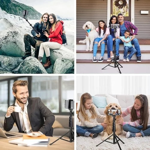 67" Extendable Tripod Stand Wireless Remote Shutter Selfie Stick K4P for Galaxy J7 V (2017) Perx S6 Edge+ S7 Edge S8 active S10e S10 On5 J3 Emerge 5G Note 9 8 20 10 Plus S21 FE 5G J5