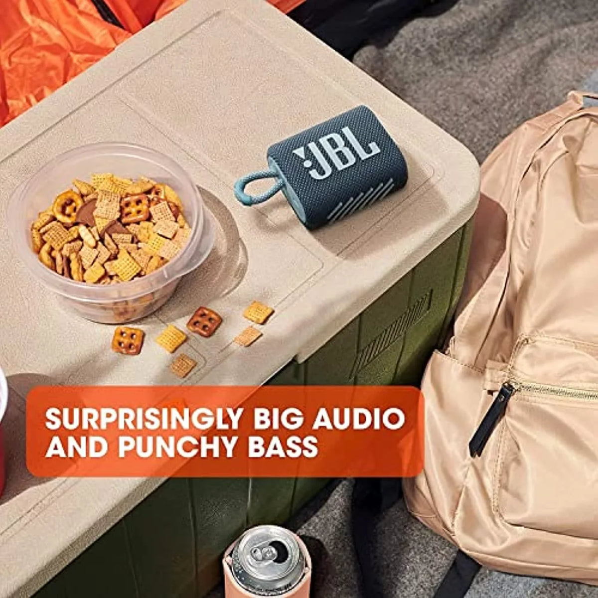 Restored JBL Go 3 Portable Liquid & Dustproof IP67 Outdoor Wireless Bluetooth Speaker (Blue) (Refurbished)