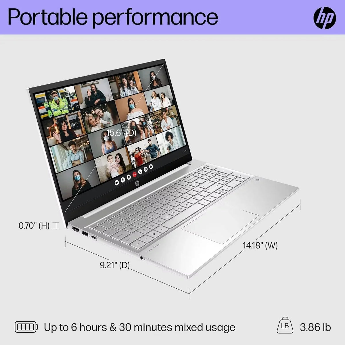 Pavilion Business Mobile pc 15.6" FHD Display 13th Gen Core i5-1335U(Beats i7-1270P), 16GB RAM, 512GB SSD, Iris Xe Graphic, Backlit KB, WiFi 6, Win 11, with Cefesfy Cleaning Brush