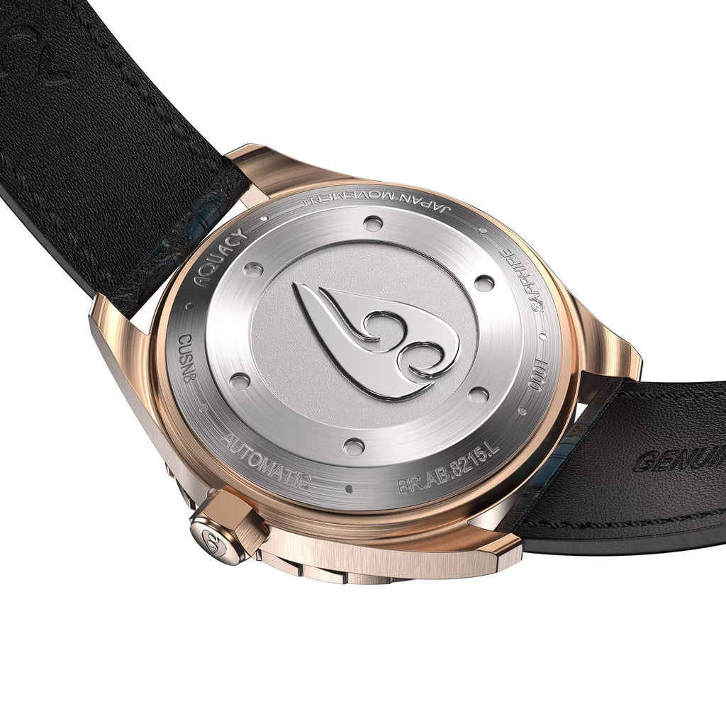 Aquacy Bronze CuSn8 Abalone Automatic Diver Watch BR.AB.8215.L - Screw Down 316L Stainless Case Back - 200M Fluid Resistance - 40 Hours Approx Power Reserve Dive Swimming Wrist Watches For Men