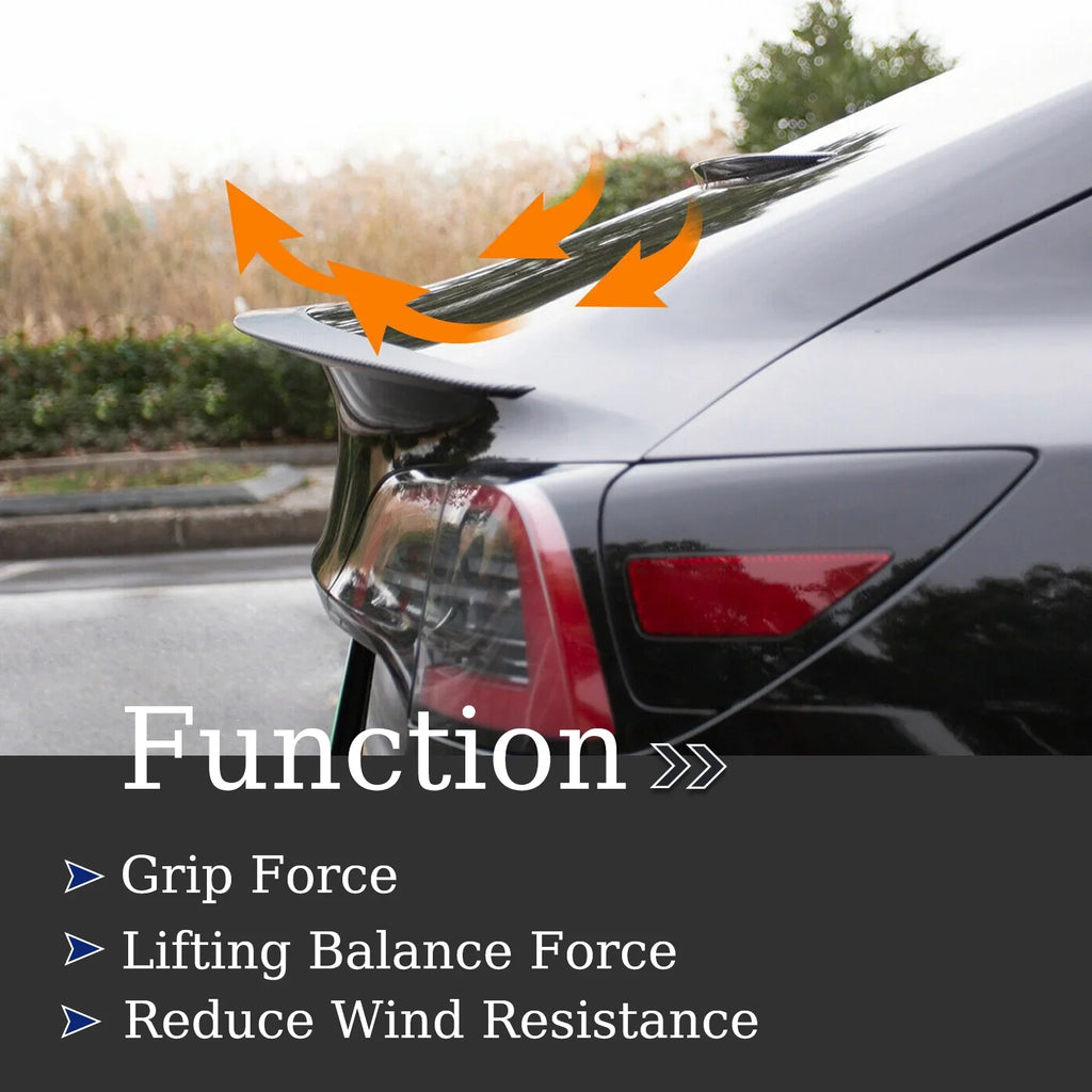 Rear Trunk Lip Spoiler Wing (Matte Carbon Fiber) For 2017 - 2023 Tesla Model 3