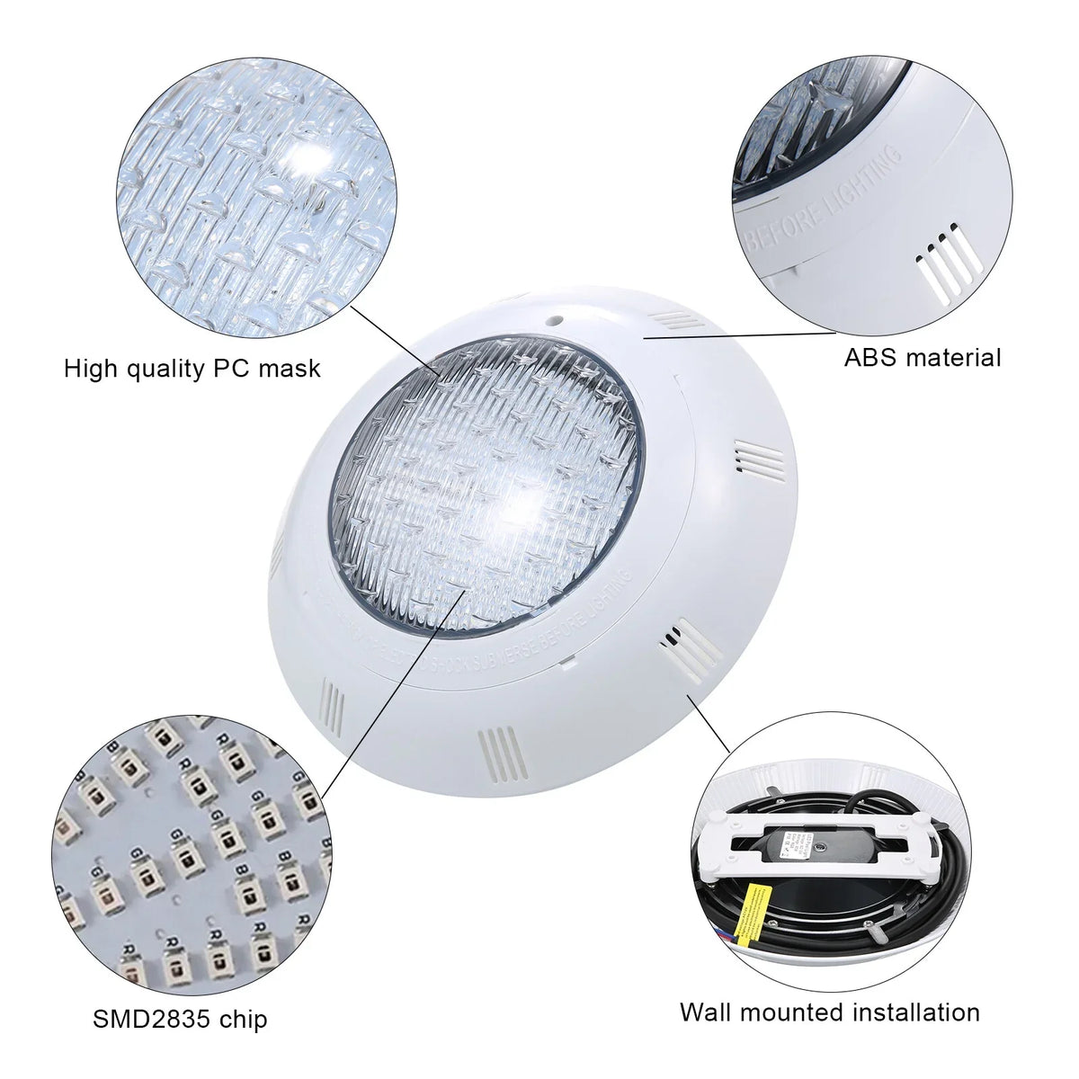 AC12V 45W LED RGB Swimming Pool Lights 7 Color Changing Liquid Lamp IP68 Fluid Pool Light with Remote Control