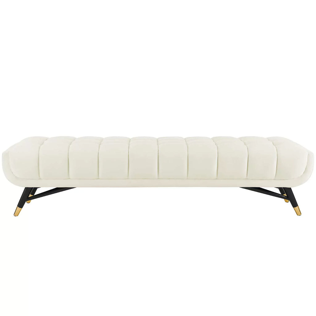 Modway Adept Capability Velvet Bench in Ivory