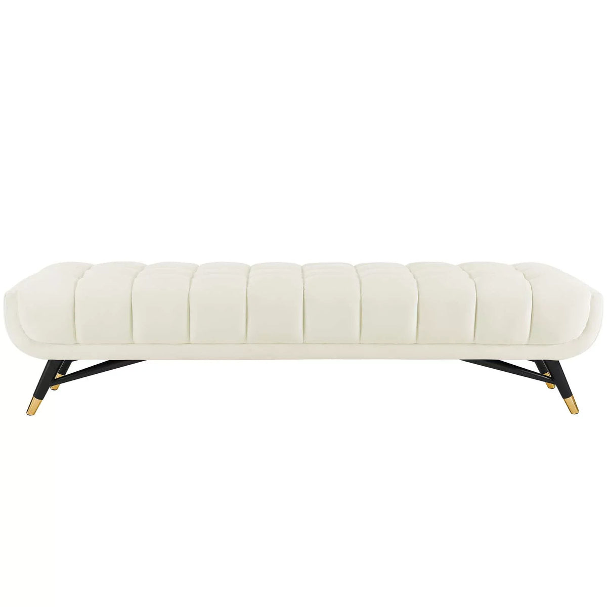 Modway Adept Capability Velvet Bench in Ivory