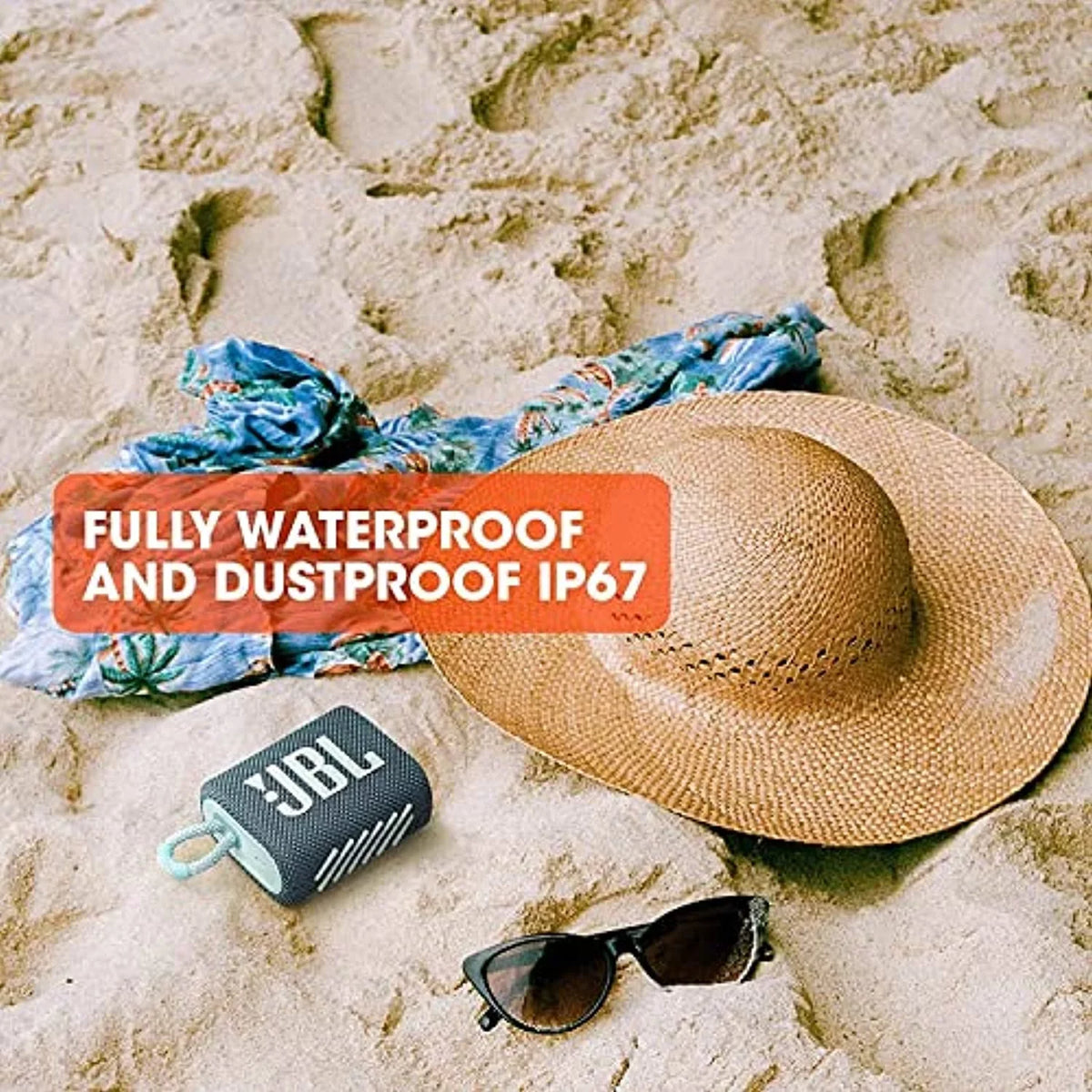 Restored JBL Go 3 Portable Liquid & Dustproof IP67 Outdoor Wireless Bluetooth Speaker (Blue) (Refurbished)