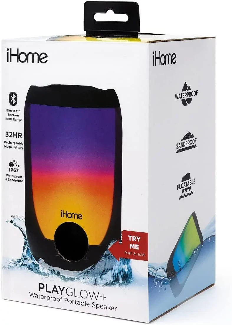 iHome Liquid Bluetooth Speaker with Lights, Color-Changing Portable Speaker