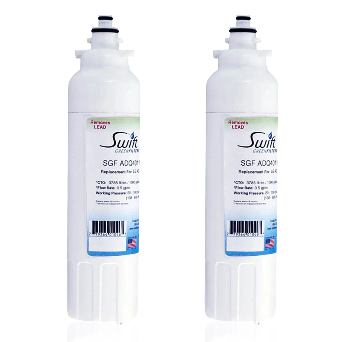 Swift Green Filters SGF-ADQ401 Rx Pharmaceutical Replacement for LT800P Refrigerators Liquid Filters(Pack of 2)