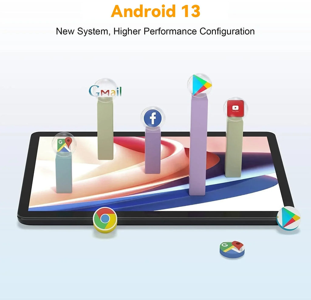 SGIN 10in Android 13 Tablet 2gb RAM 64gb ROM 800*1280 IPS HD Monitor 4-Core Allwinner 133, 2MP + 5MP