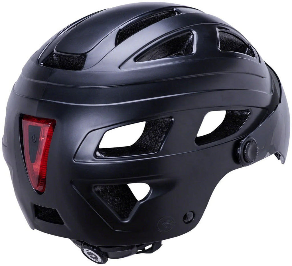Kali Protectives Cruz Plus Helmet Eye Shield w/ Rear Light Matte Black, Large/XL