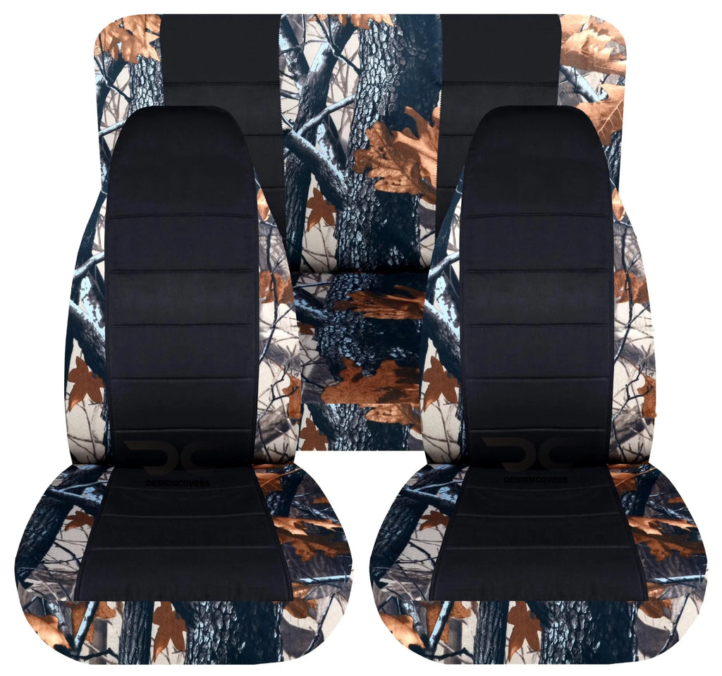 T406-Designcovers Compatible with 2003-2006 Jeep wrangler LJ Camo 2door Seat Covers:Gray Real tree and Black- Full Set Front&Rear Front&Rear