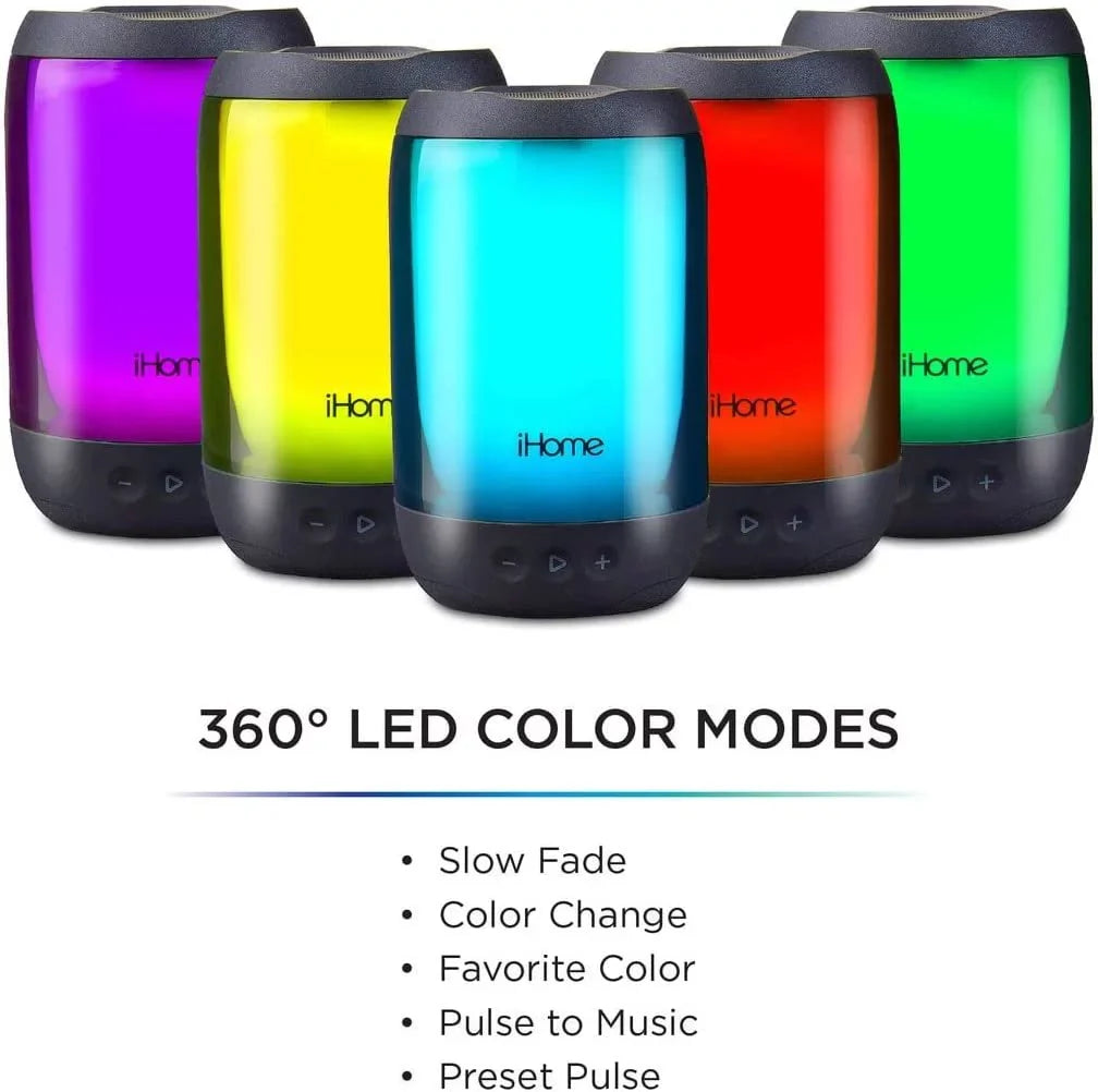 iHome Liquid Bluetooth Speaker with Lights, Color-Changing Portable Speaker